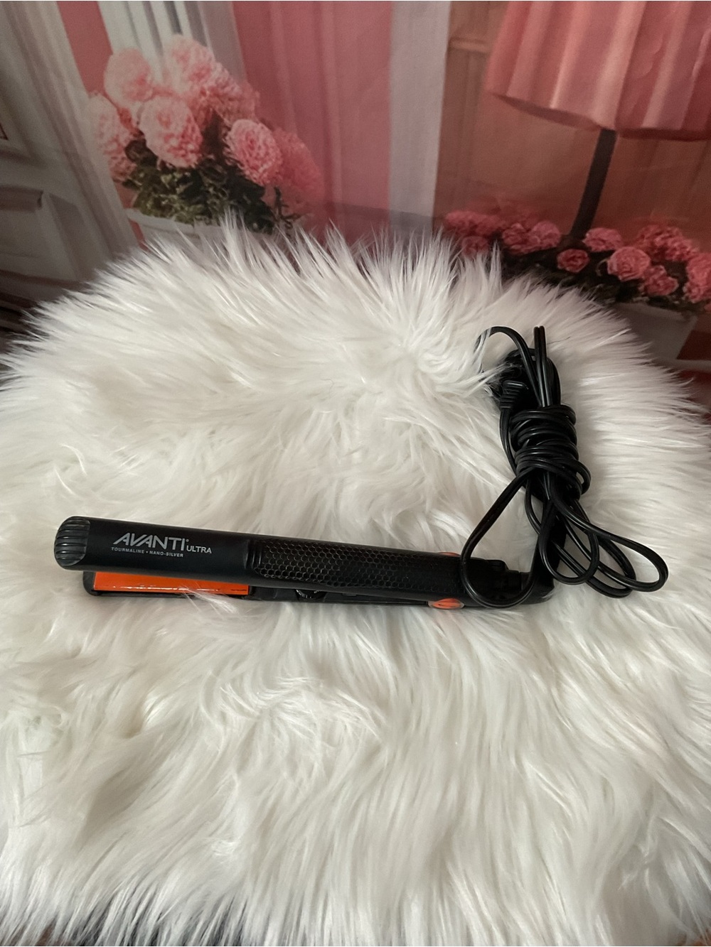 Avanti Black Flat Iron with Orange Accents